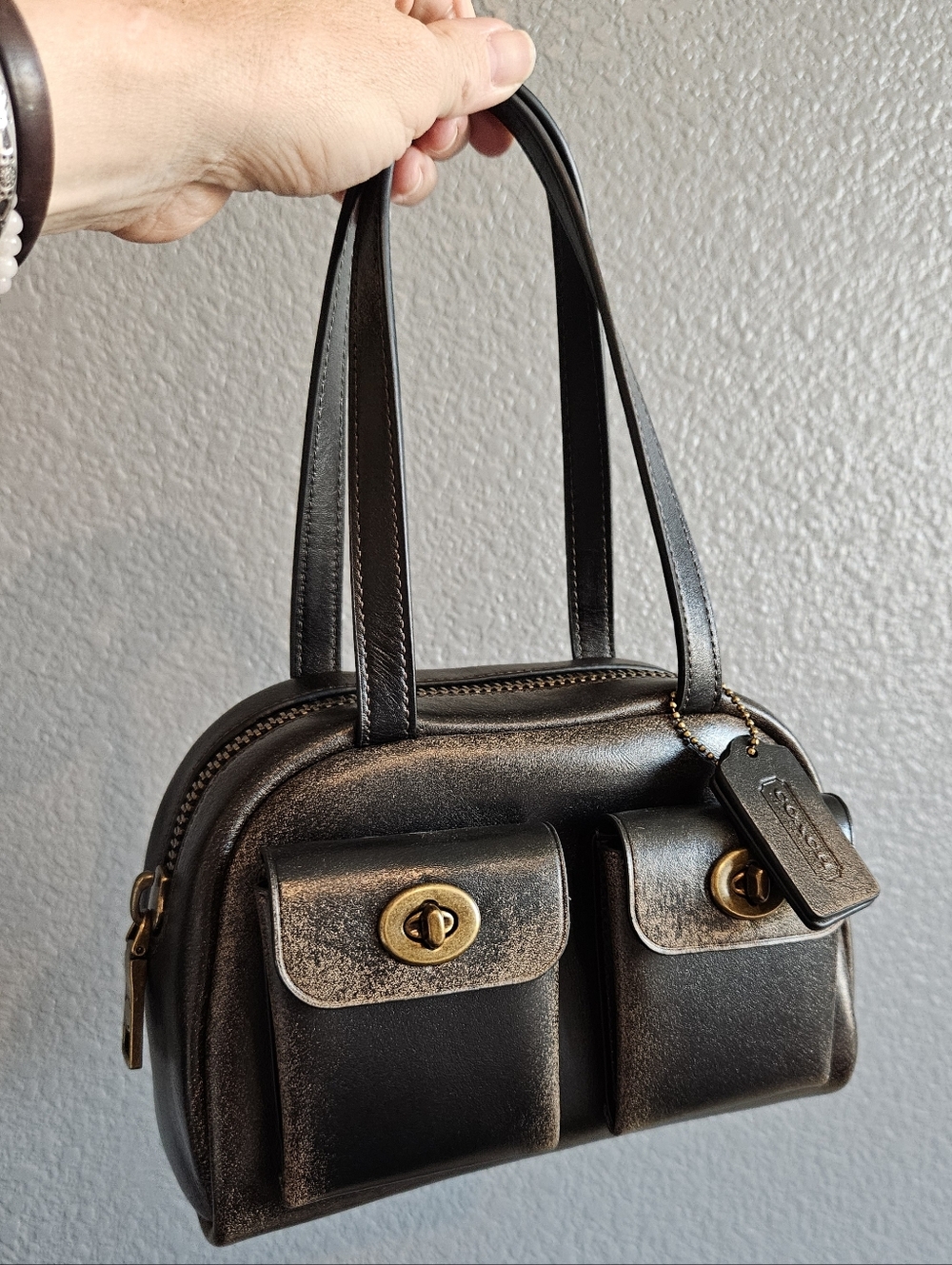 Coach Twin Turnlock 20 - Loved Leather - NWOT